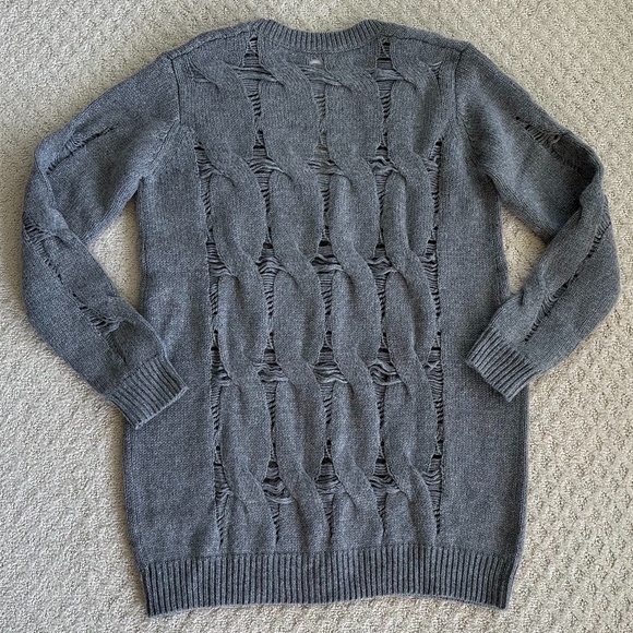 Ag Adriano Goldschmied Sandrine Button-Front Wool Blend Cardigan Gray Small Cozy - Picture 7 of 11